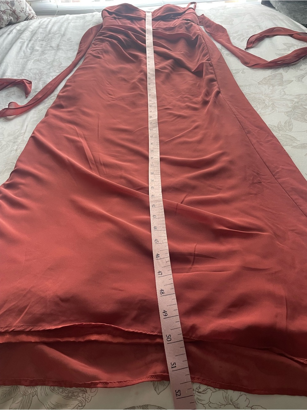 Azazie Rust Red Spaghetti-Strap Maxi Dress - Picture 11 of 11
